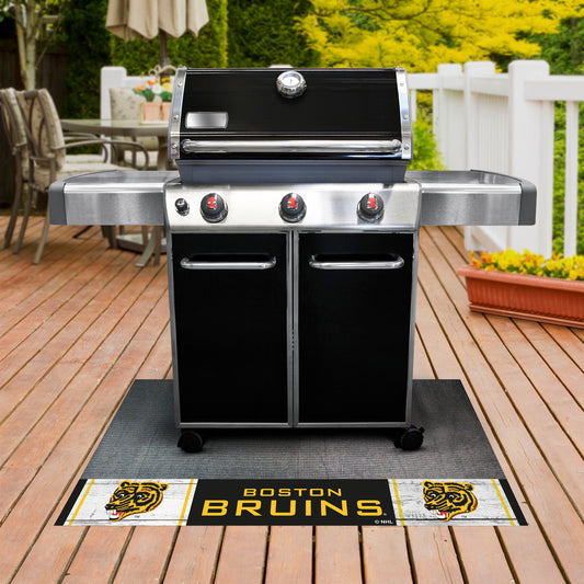 Retro NHL Boston Bruins Vinyl Grill Mat - 26in. x 42in. - Boston Bruins