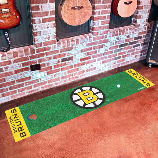 Retro NHL Boston Bruins Putting Green Mat - 1.5ft. x 6ft.