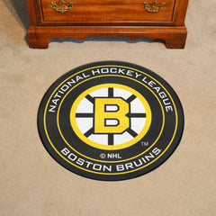 Retro NHL Boston Bruins Hockey Puck Rug - 27in. Diameter