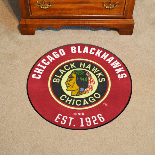 NHLRETRO Chicago Blackhawks Roundel Rug - 27in. Diameter