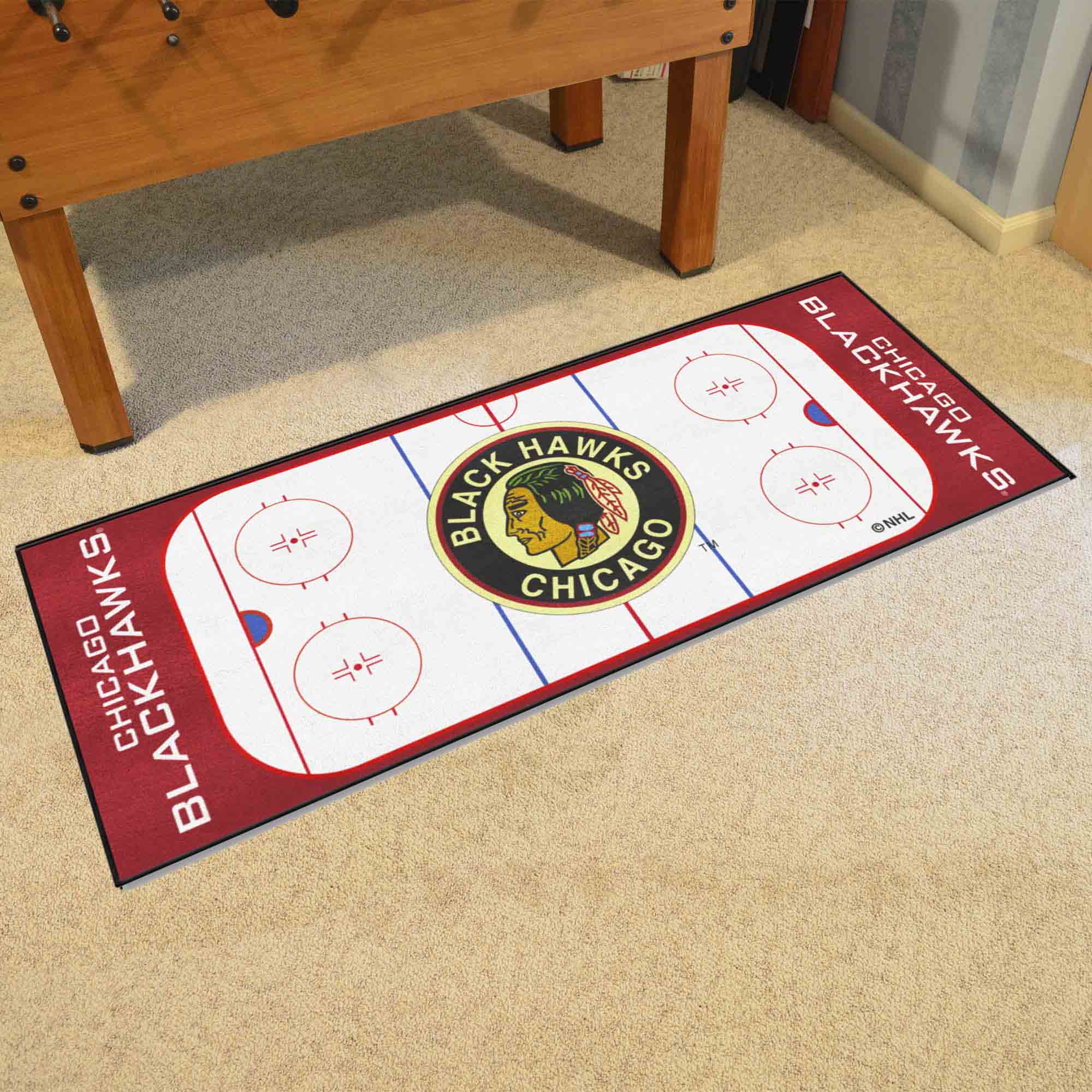 NHLRETRO Chicago Blackhawks Rink Runner - 30in. x 72in. - Chicago Blackhawks