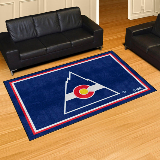 NHLRETRO Colorado Rockies 5ft. x 8 ft. Plush Area Rug - Colorado Rockies