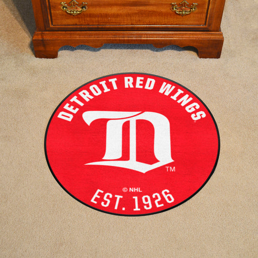 NHLRETRO Detroit Red Wings Roundel Rug - 27in. Diameter