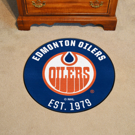 NHLRETRO Edmonton Oilers Roundel Rug - 27in. Diameter