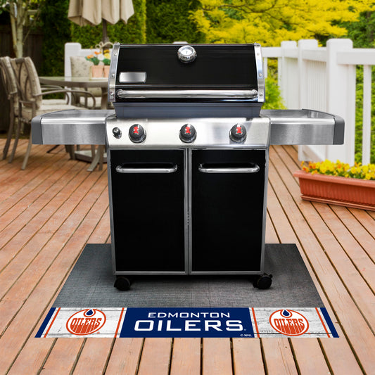 NHLRETRO Edmonton Oilers Vinyl Grill Mat - 26in. x 42in.