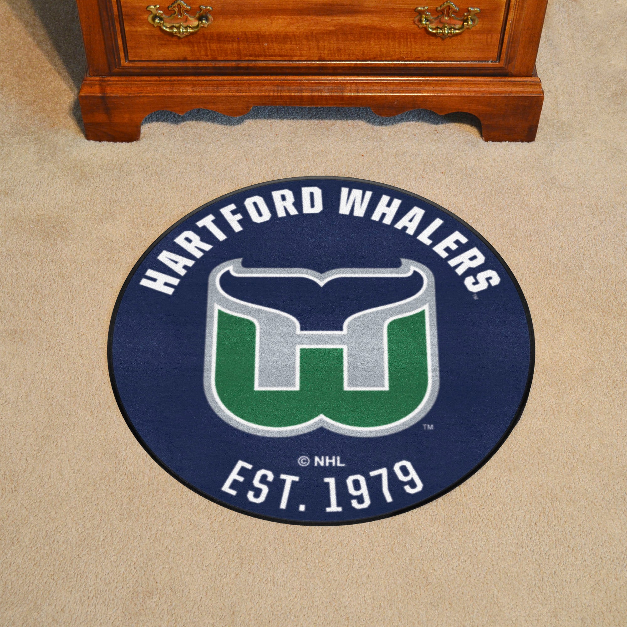 Retro NHL Hartford Whalers Roundel Rug - 27in. Diameter