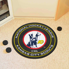 NHLRETRO Kansas City Scouts Hockey Puck Rug - 27in. Diameter