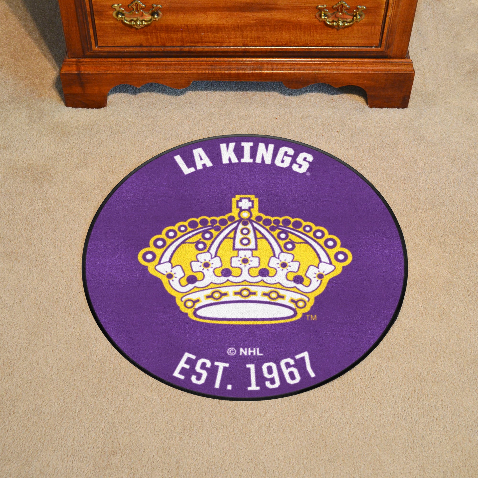 Retro NHL Los Angeles Kings Roundel Rug - 27in. Diameter