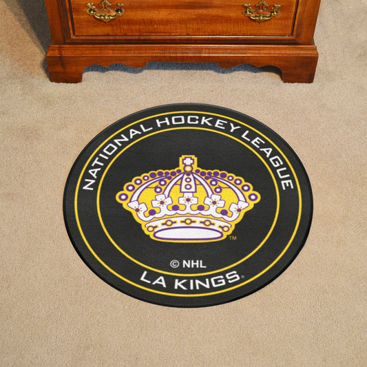 Retro NHL Los Angeles Kings Hockey Puck Rug - 27in. Diameter