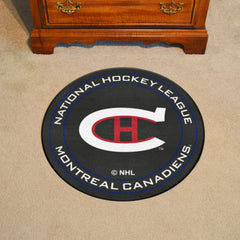 NHLRETRO Montreal Canadiens Hockey Puck Rug - 27in. Diameter