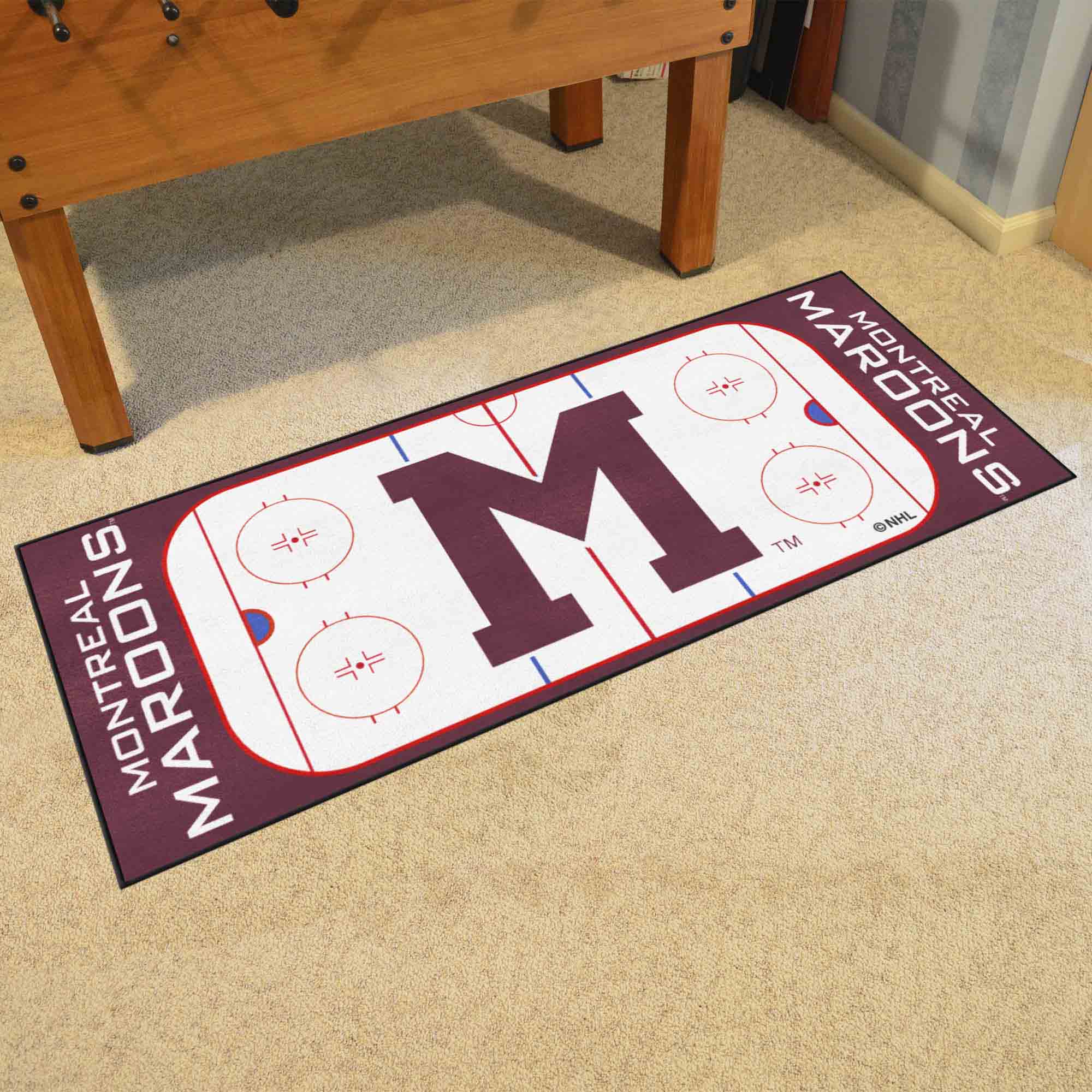 NHLRETRO Montreal Maroons Rink Runner - 30in. x 72in. - Montreal Maroons