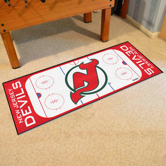 NHLRETRO New Jersey Devils Rink Runner - 30in. x 72in. - New Jersey Devils