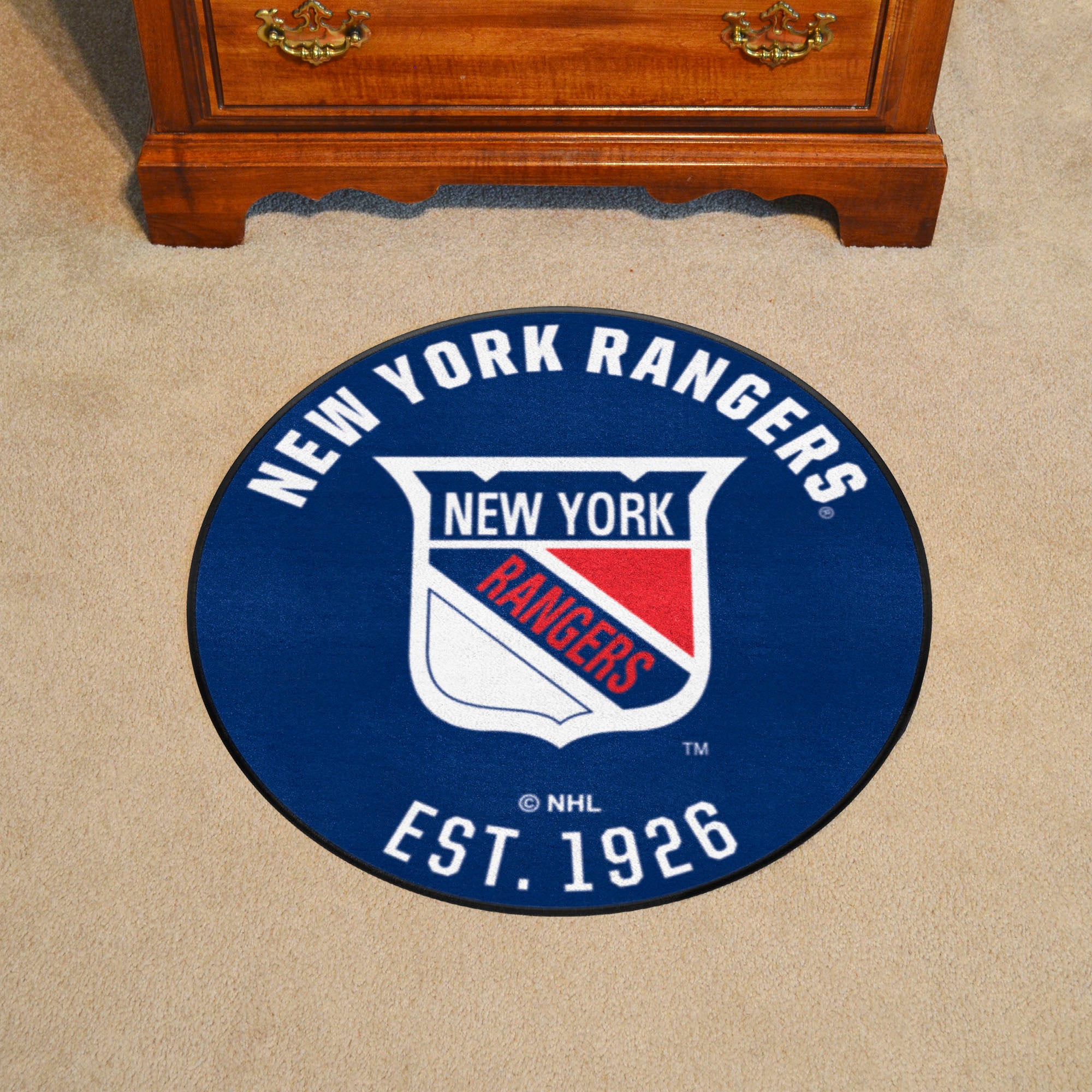 NHLRETRO New York Rangers Roundel Rug - 27in. Diameter