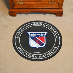 NHLRETRO New York Rangers Hockey Puck Rug - 27in. Diameter - New York Rangers