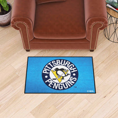 Retro NHL Pittsburgh Penguins Starter Mat Accent Rug - 19in. x 30in. - Pittsburgh Penguins