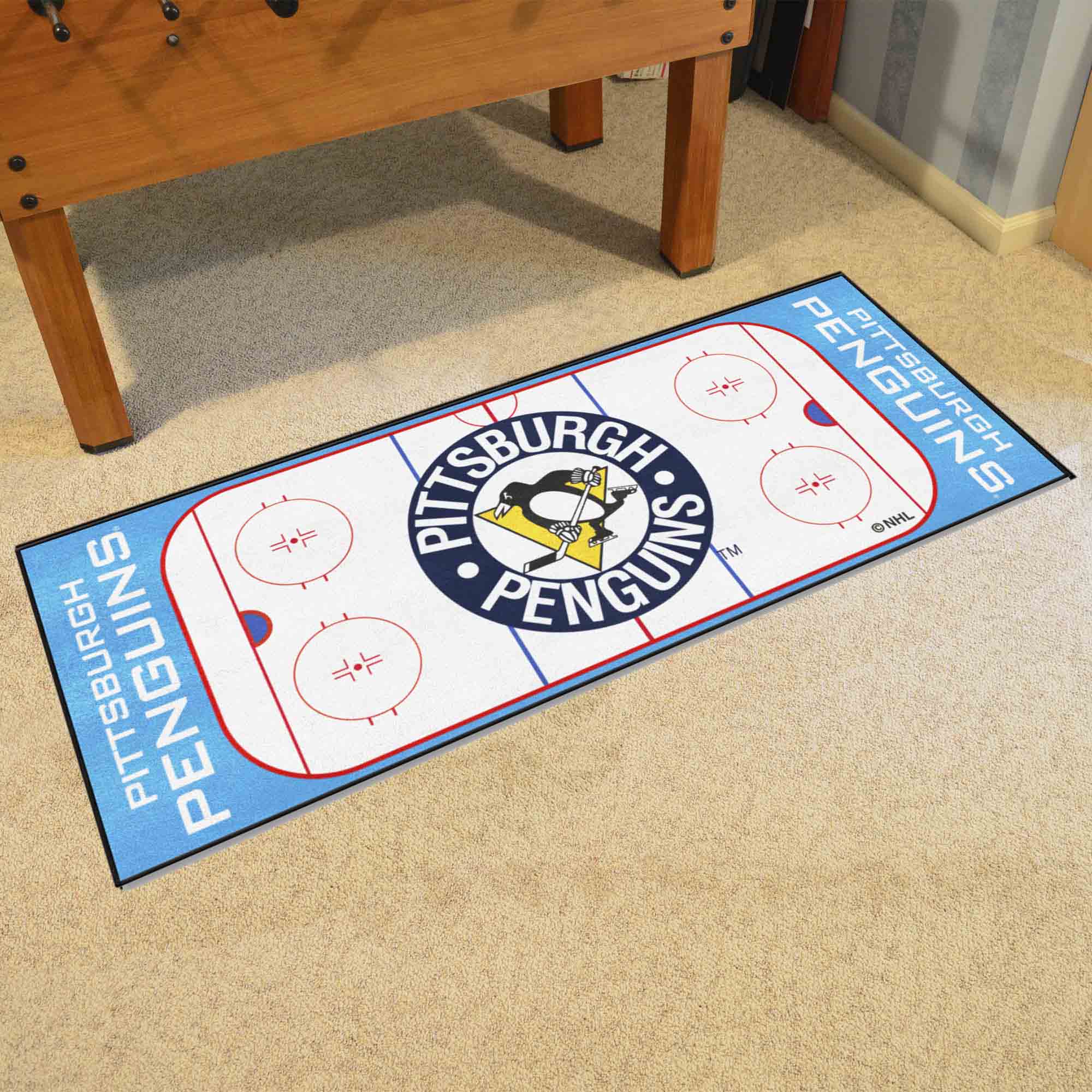 Retro NHL Pittsburgh Penguins Rink Runner - 30in. x 72in. - Pittsburgh Penguins