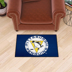 Retro NHL Pittsburgh Penguins Starter Mat Accent Rug - 19in. x 30in.