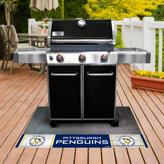 Retro NHL Pittsburgh Penguins Vinyl Grill Mat - 26in. x 42in.