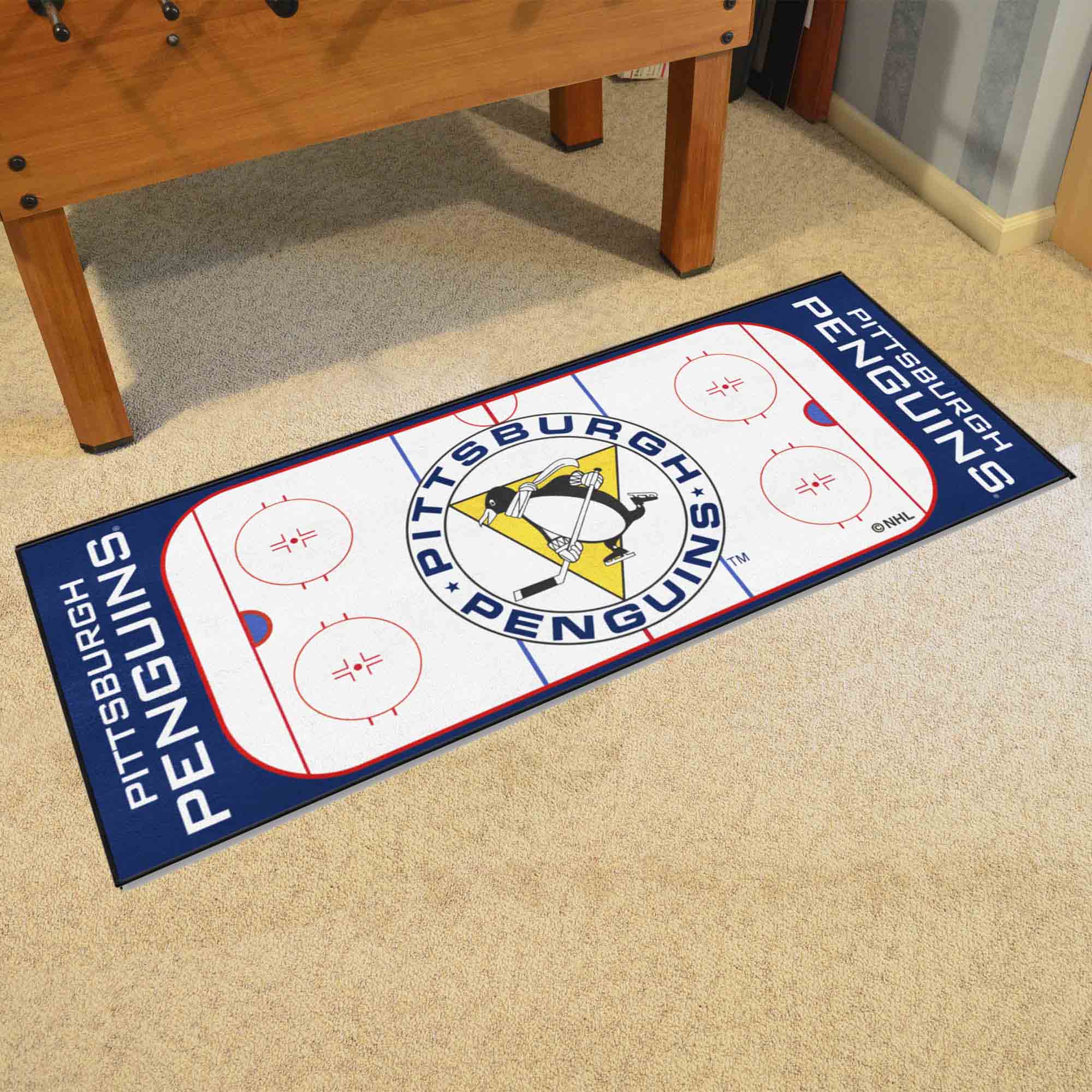 Retro NHL Pittsburgh Penguins Rink Runner - 30in. x 72in. - Pittsburgh Penguins