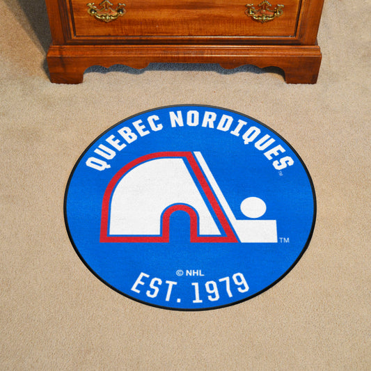 NHLRETRO Quebec Nordiques Roundel Rug - 27in. Diameter