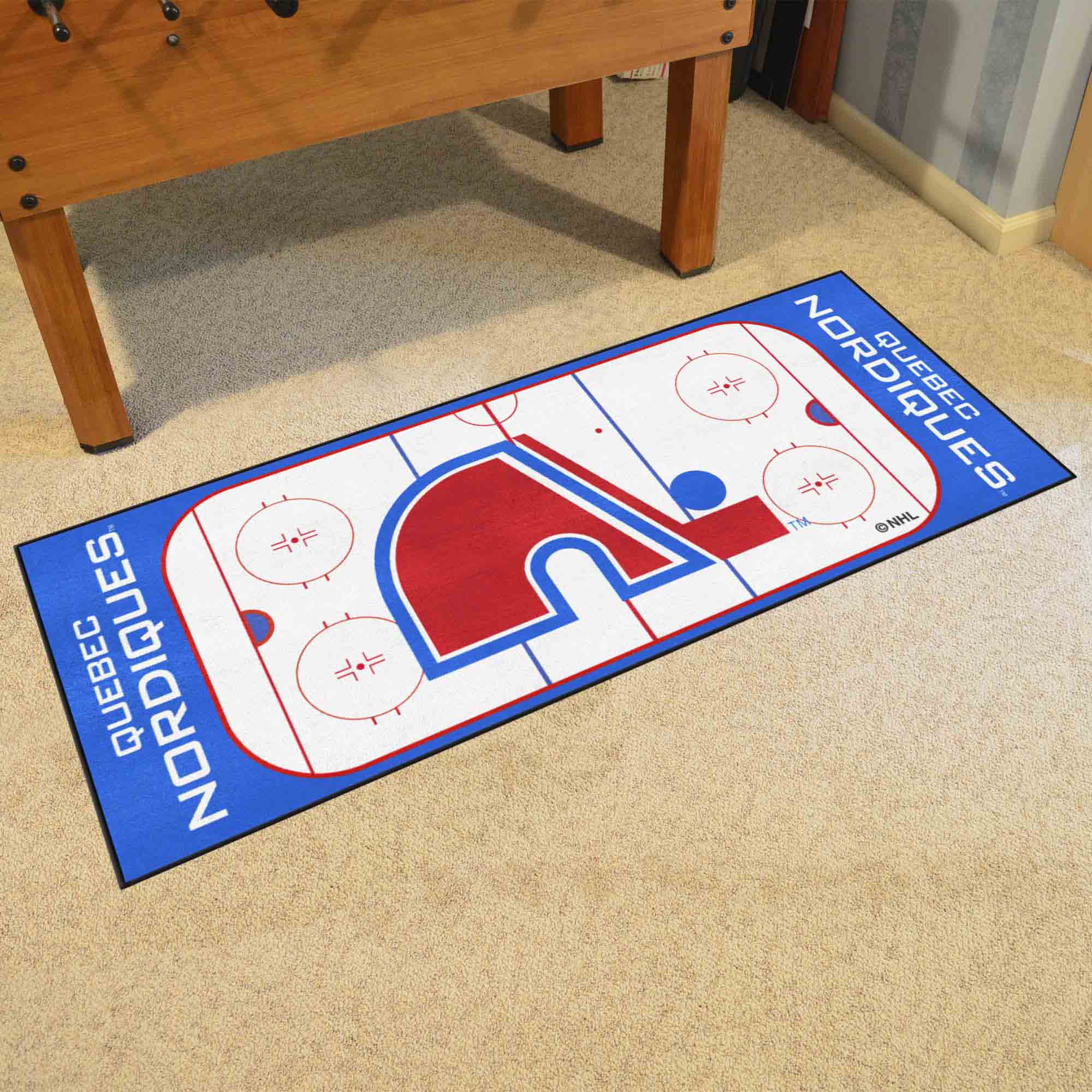 NHLRETRO Quebec Nordiques Rink Runner - 30in. x 72in. - Quebec Nordiques