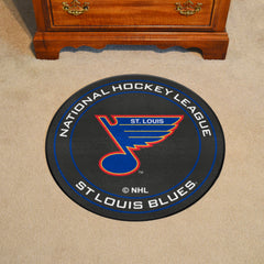 NHLRETRO St. Louis Blues Hockey Puck Rug - 27in. Diameter