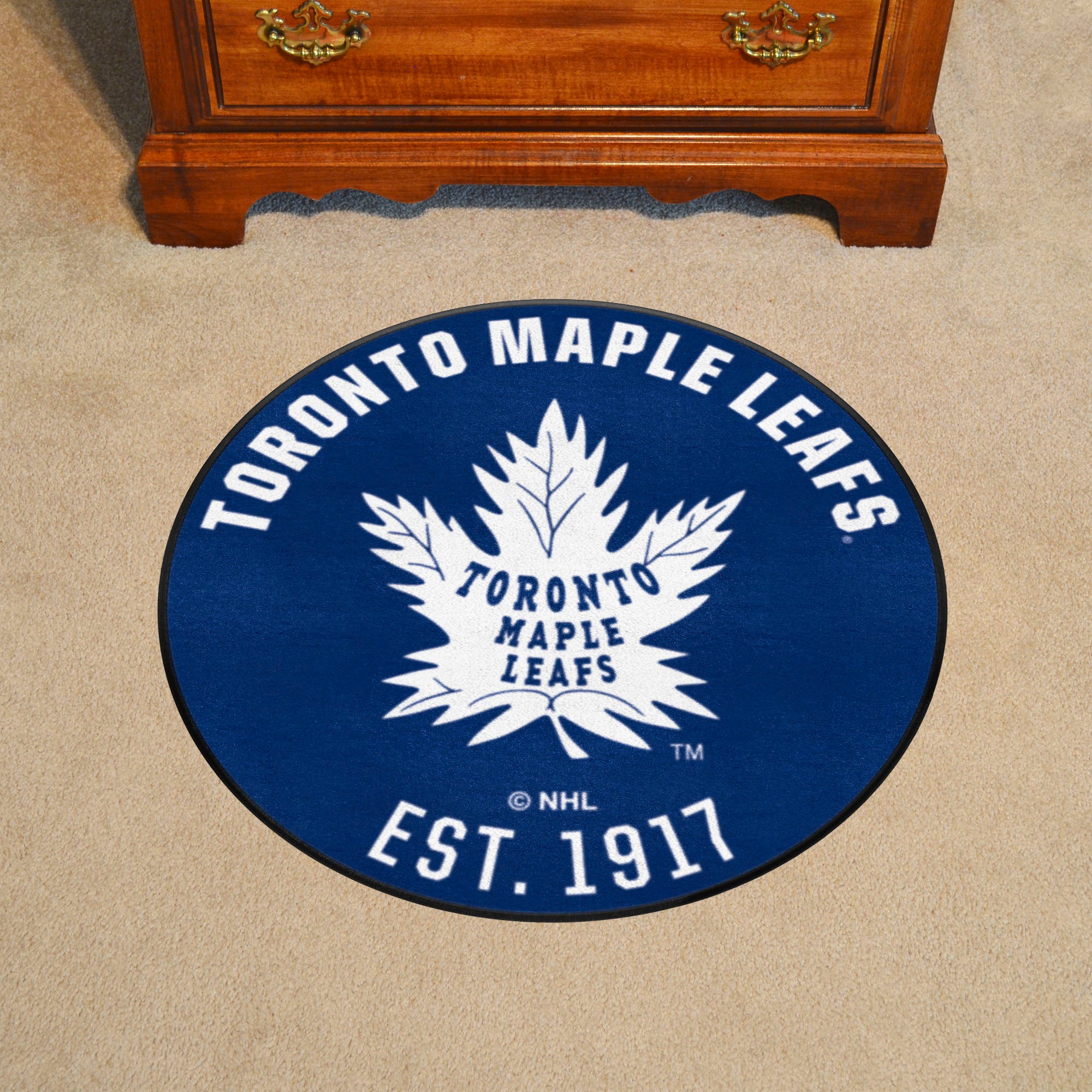 NHLRETRO Toronto Maple Leafs Roundel Rug - 27in. Diameter