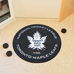 NHLRETRO Toronto Maple Leafs Hockey Puck Rug - 27in. Diameter