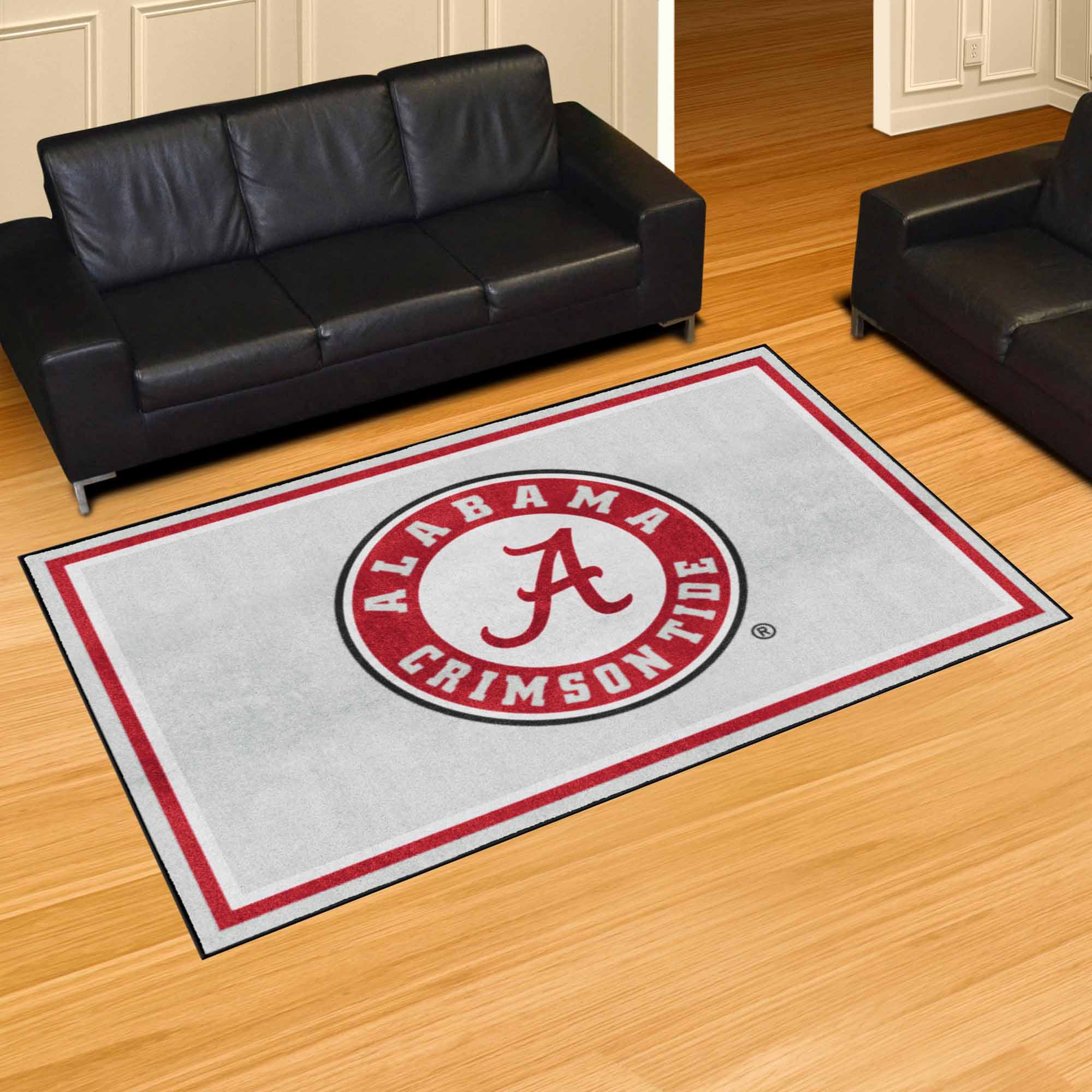 Alabama Crimson Tide 5ft. x 8 ft. Plush Area Rug, Round Logo