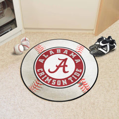 Alabama Crimson Tide Baseball Rug, Round Logo - 27in. Diameter