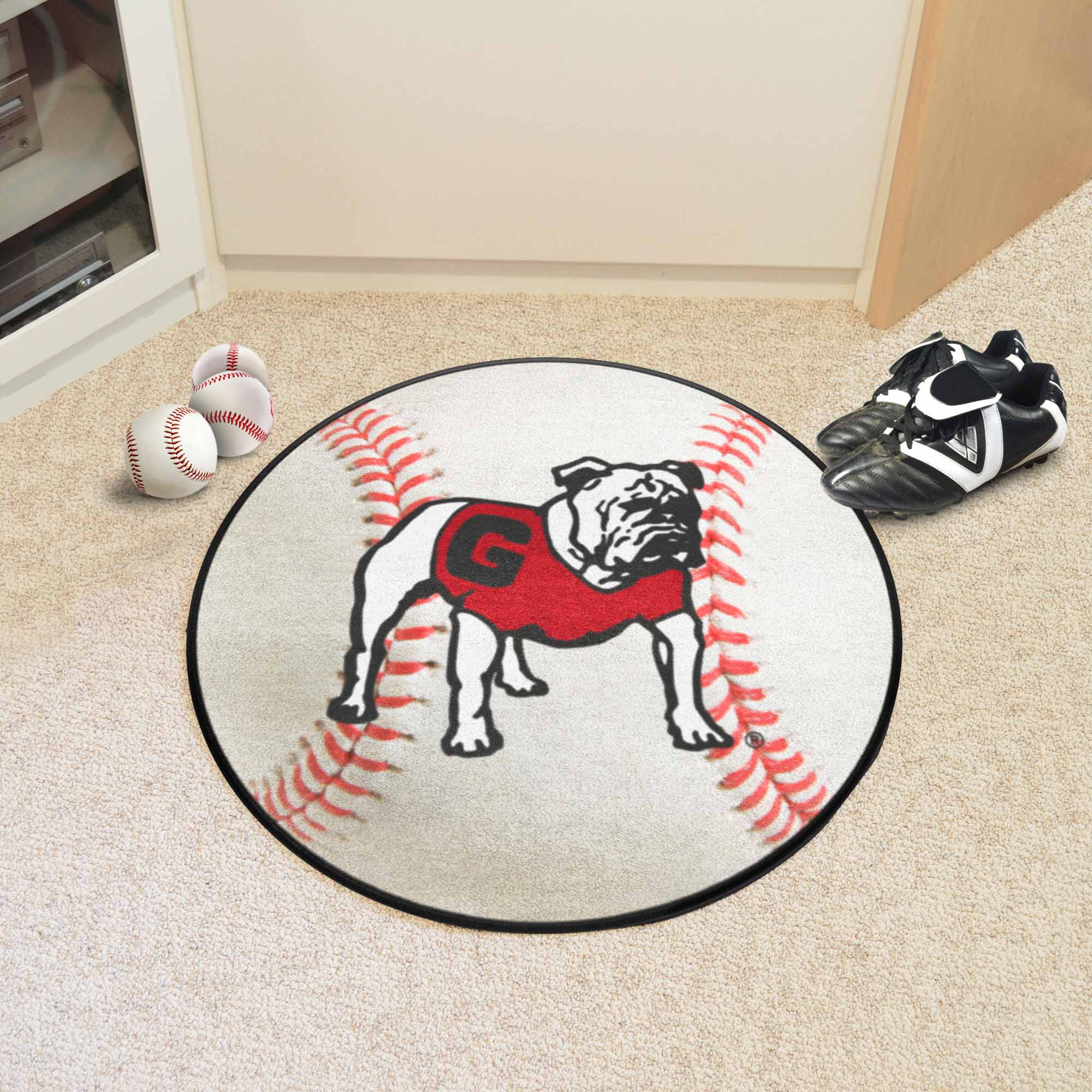 Georgia Bulldogs Baseball Rug - 27in. Diameter