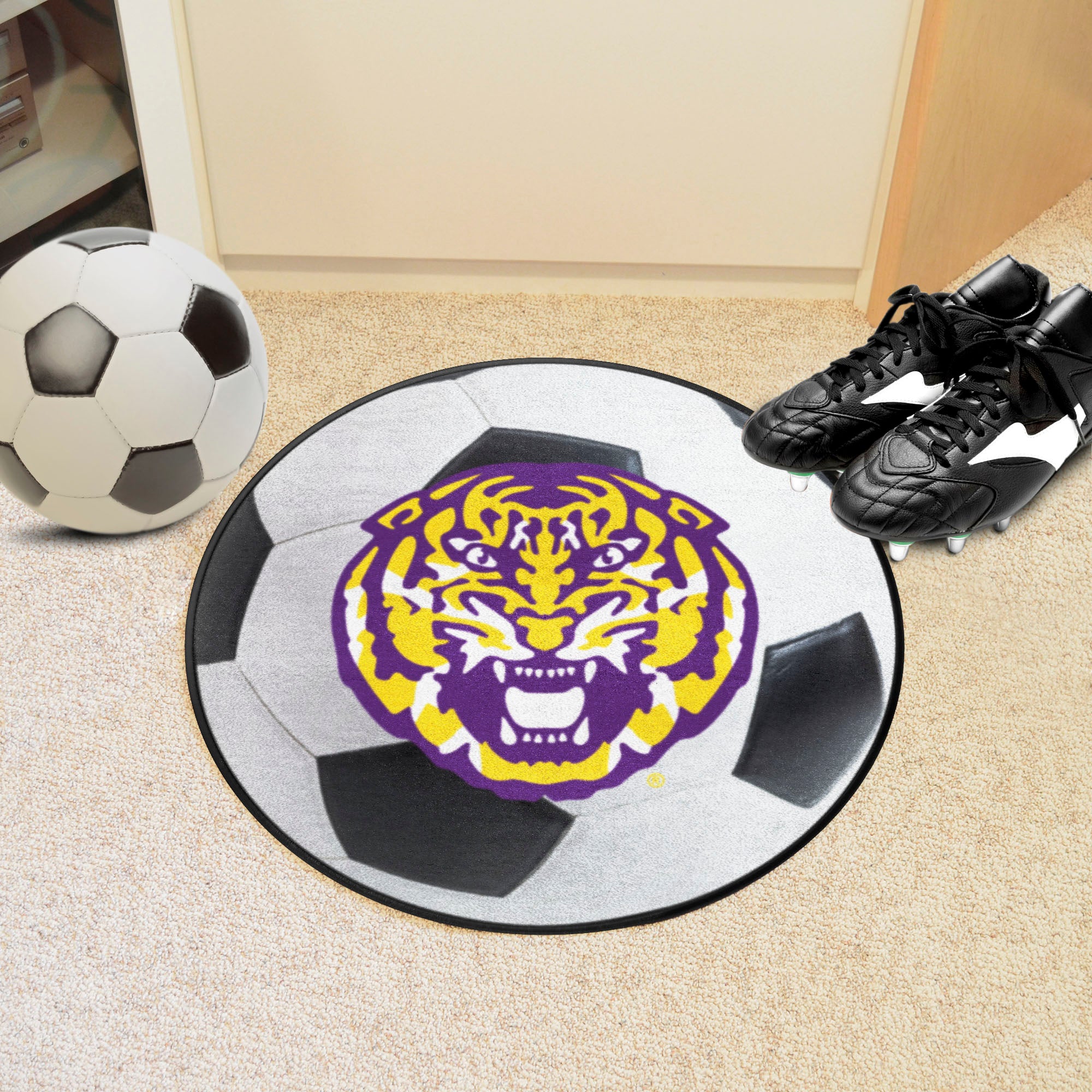 LSU Tigers Soccer Ball Rug - 27in. Diameter