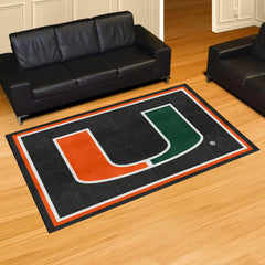 Miami Hurricanes 5ft. x 8 ft. Plush Area Rug, Black