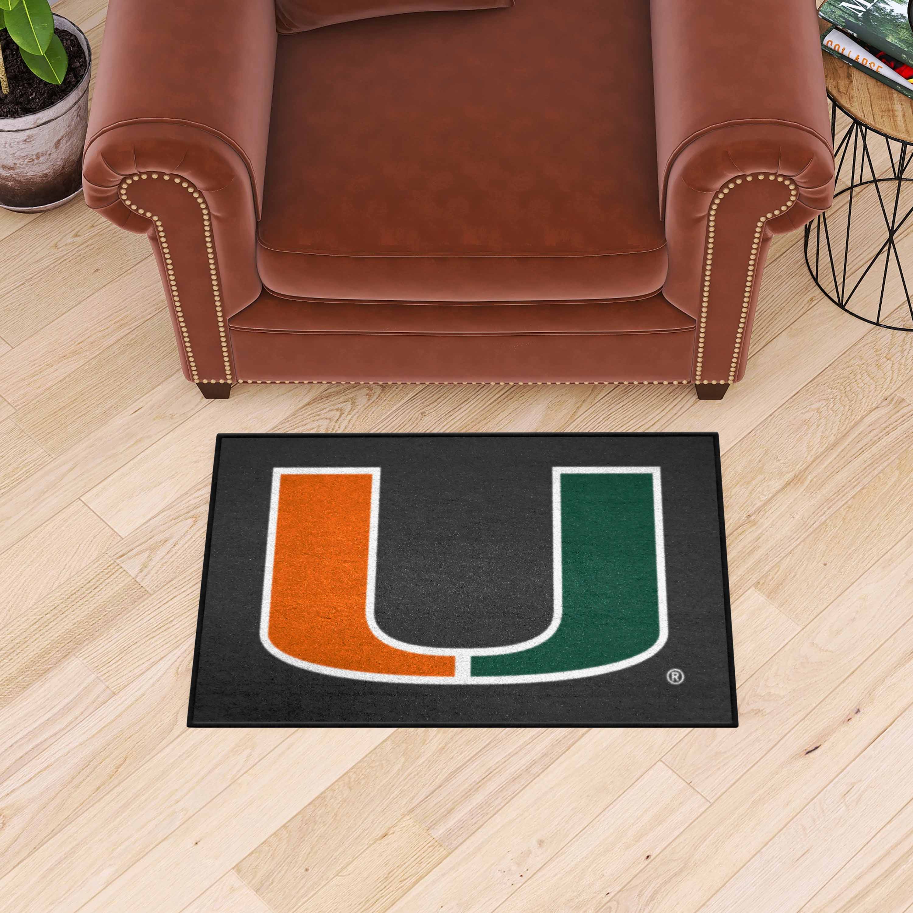 Miami Hurricanes Starter Mat Accent Rug, Black - 19in. x 30in.