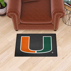 Miami Hurricanes Starter Mat Accent Rug, Black - 19in. x 30in.