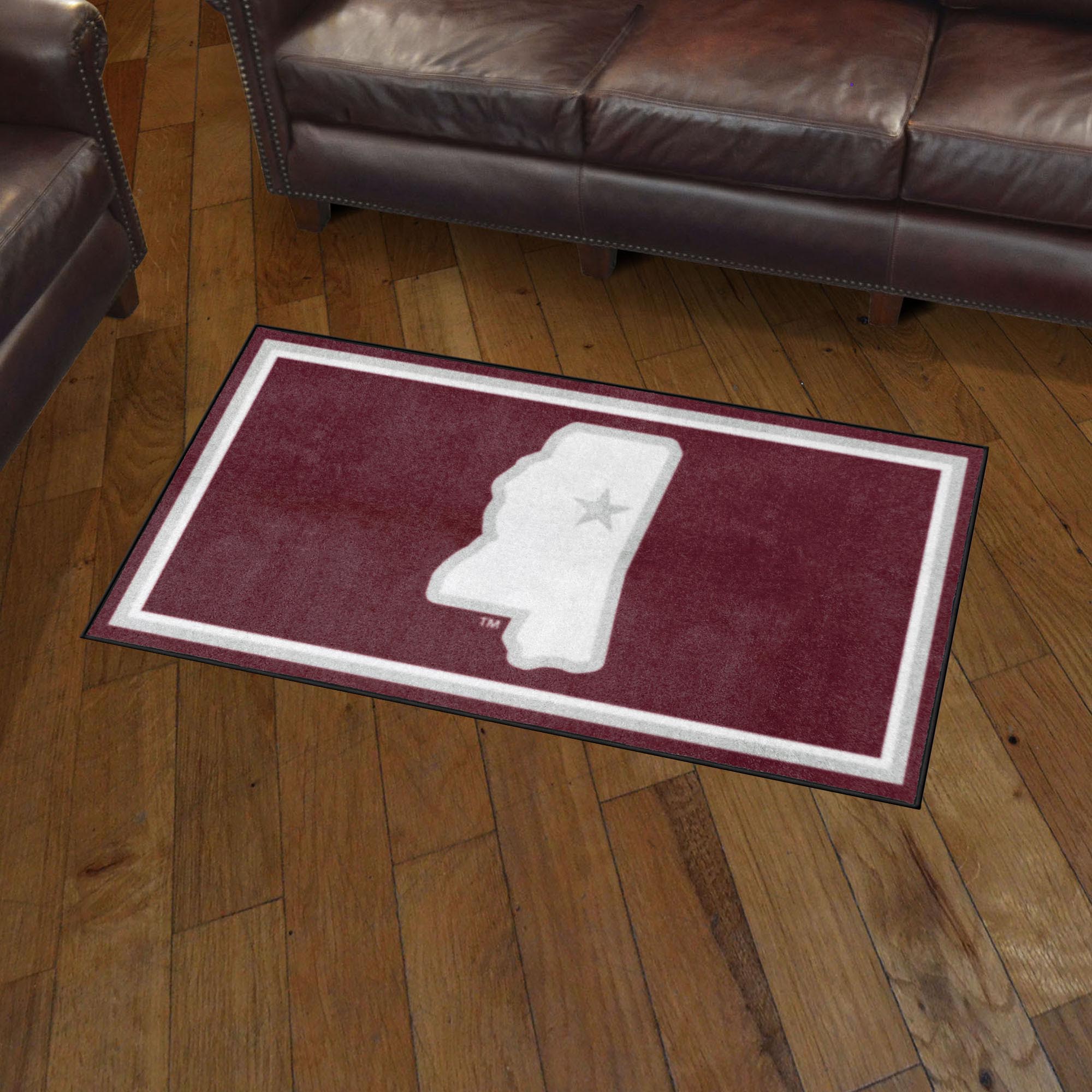 Mississippi State Bulldogs 3ft. x 5ft. Plush Area Rug, State Logo