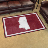 Mississippi State Bulldogs 4ft. x 6ft. Plush Area Rug, State Logo