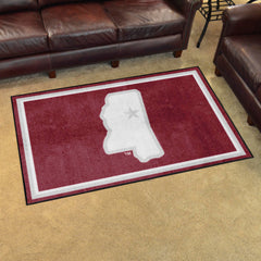 Mississippi State Bulldogs 4ft. x 6ft. Plush Area Rug, State Logo - Mississippi State