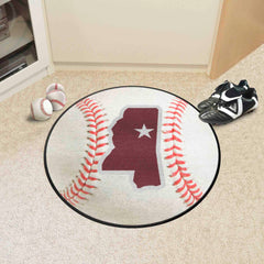 Mississippi State Bulldogs Baseball Rug, State Logo - 27in. Diameter - Mississippi State