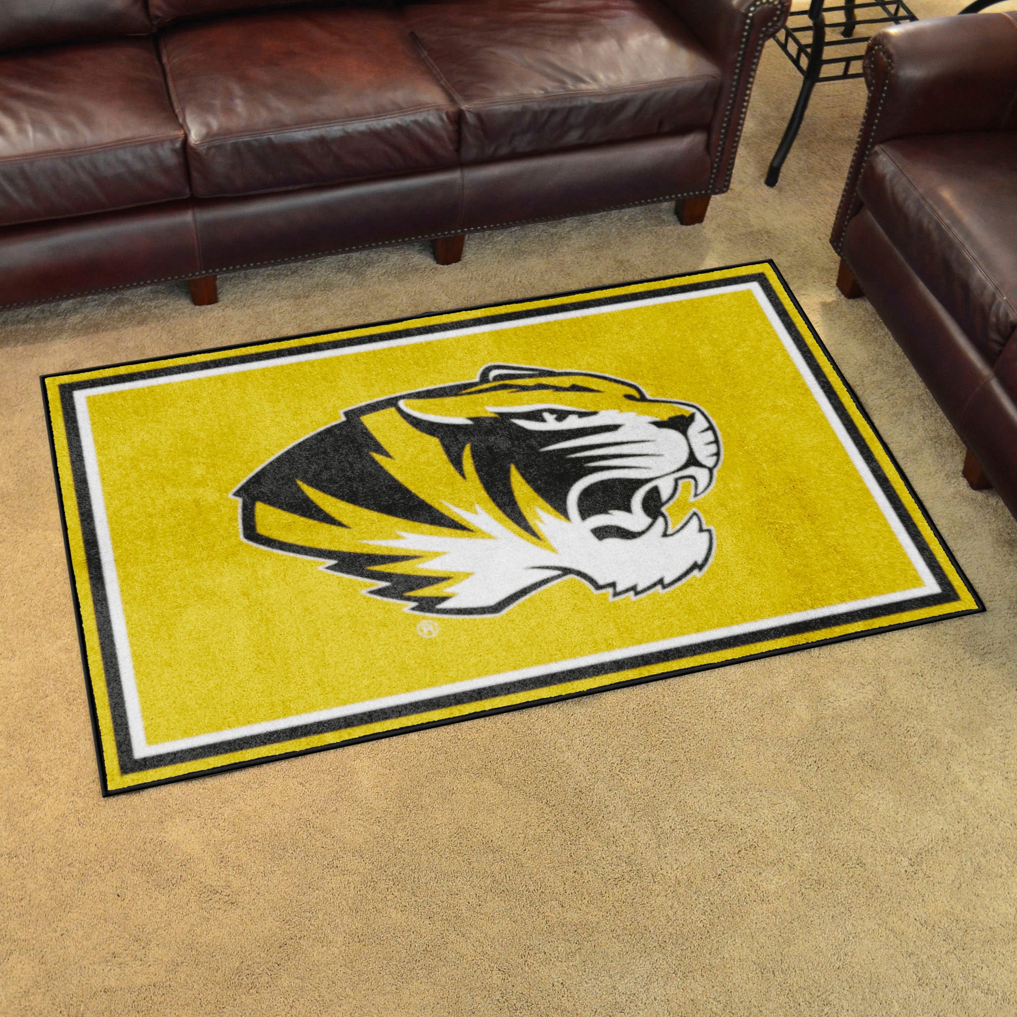 Missouri Tigers 4ft. x 6ft. Plush Area Rug, Yellow