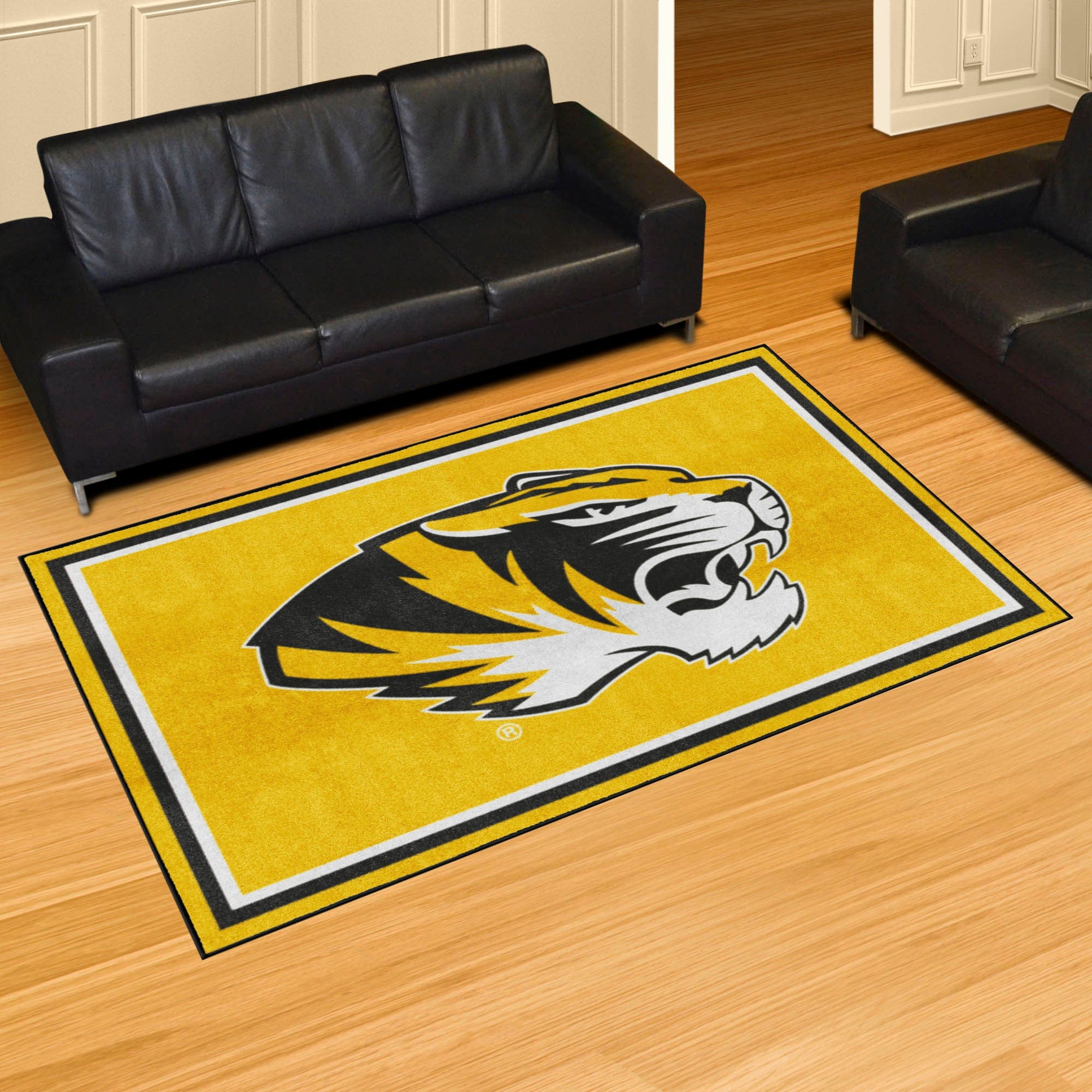 Missouri Tigers 5ft. x 8 ft. Plush Area Rug, Yellow