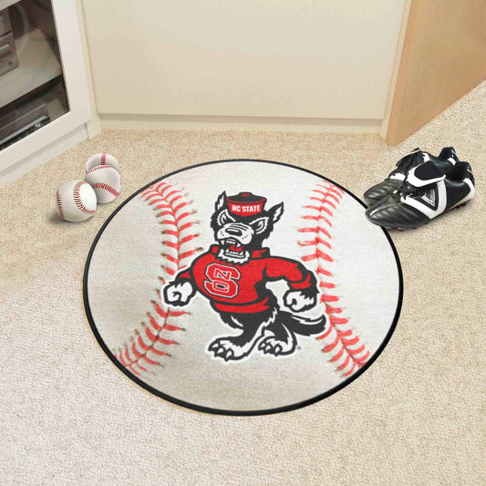 NC State Wolfpack Baseball Rug - 27in. Diameter - NC State