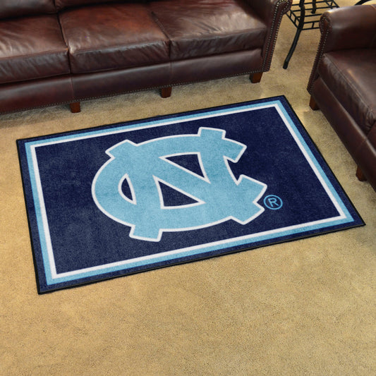 North Carolina Tar Heels 4ft. x 6ft. Plush Area Rug, Navy Blue - North Carolina