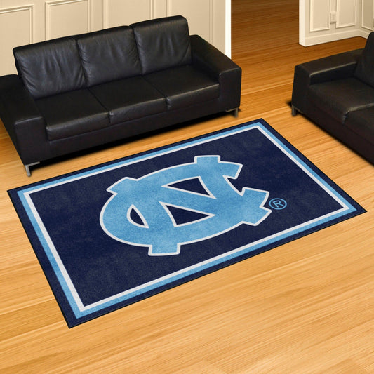 North Carolina Tar Heels 5ft. x 8 ft. Plush Area Rug, Navy Blue - North Carolina