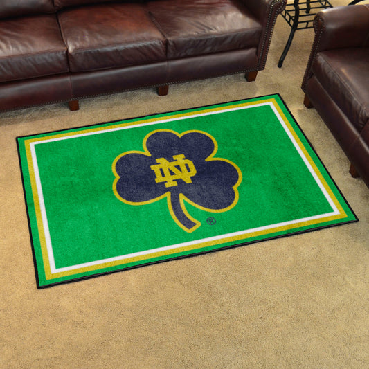 Notre Dame Fighting Irish 4ft. x 6ft. Plush Area Rug, Clover Logo