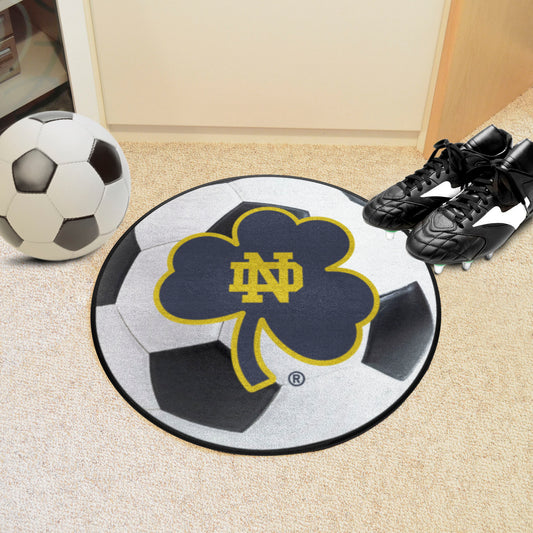 Notre Dame Fighting Irish Soccer Ball Rug, Clover Logo - 27in. Diameter