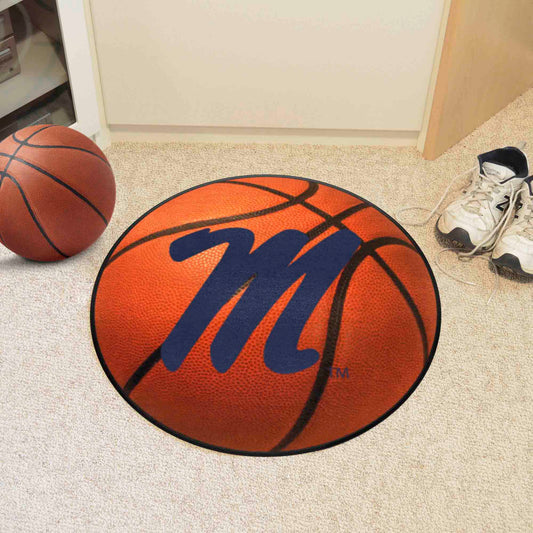 Ole Miss Rebels Basketball Rug - 27in. Diameter