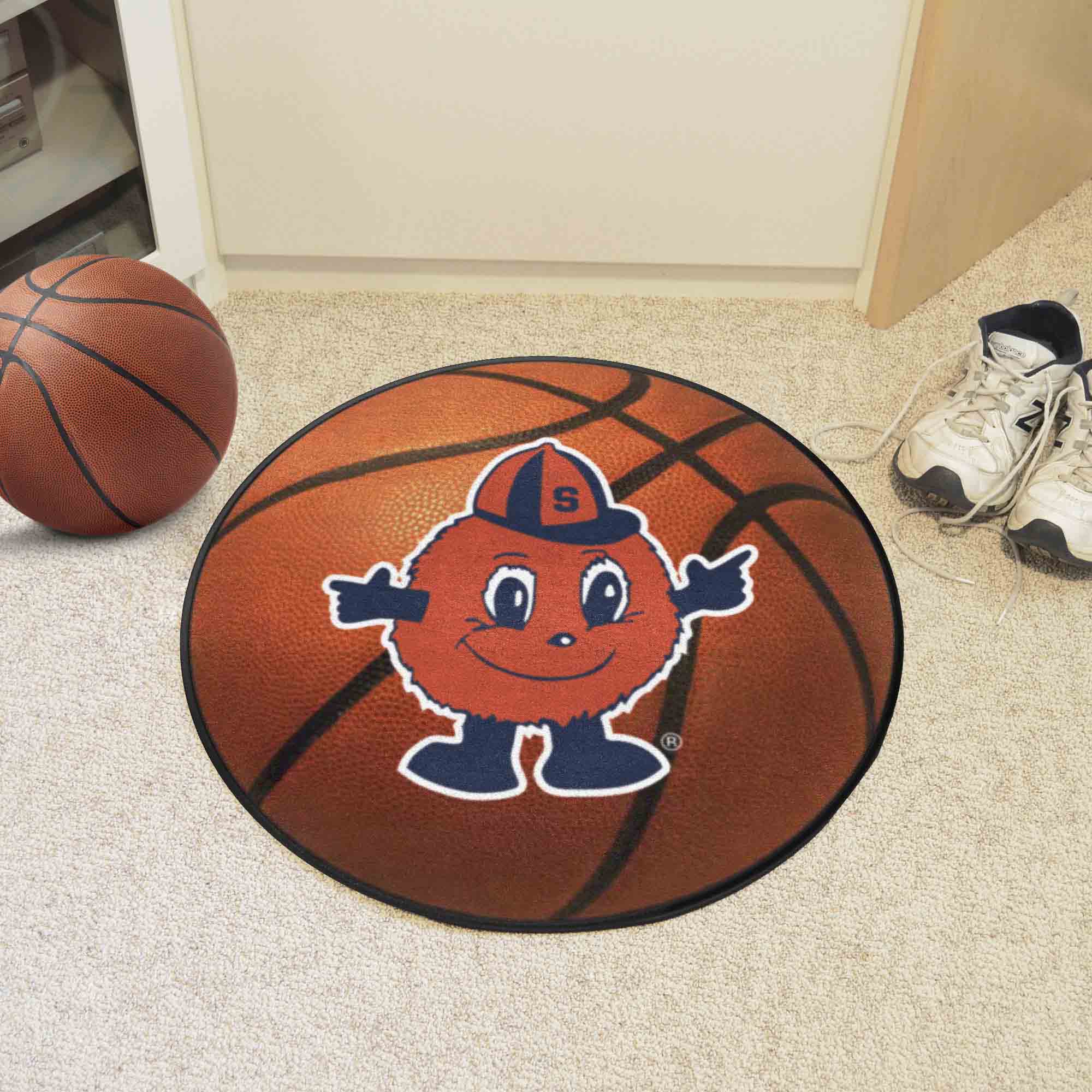 Syracuse Orange Basketball Rug, Otto Mascot Logo - 27in. Diameter