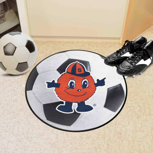 Syracuse Orange Soccer Ball Rug, Otto Mascot Logo - 27in. Diameter