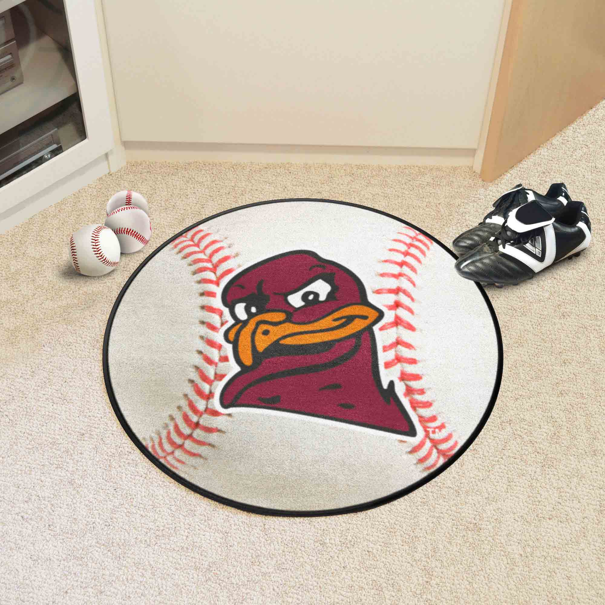 Virginia Tech Hokies Baseball Rug, Hokie Bird Logo - 27in. Diameter